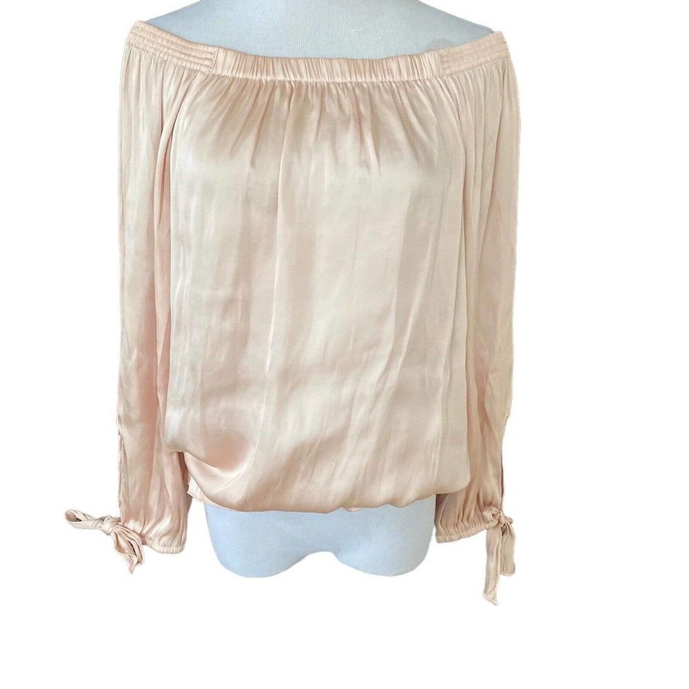 Maette Womens Size M Blush Long Sleeve Pullover Off Shoulder Top V211-5